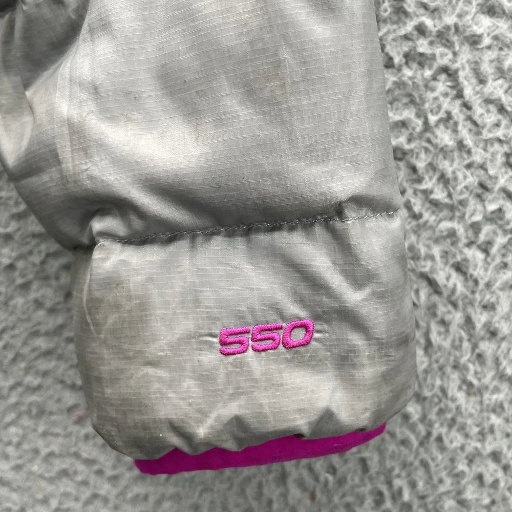 North Face Goose Puffer 550 Jacket Girls Large Reversible Outdoor Hike Camp Snow